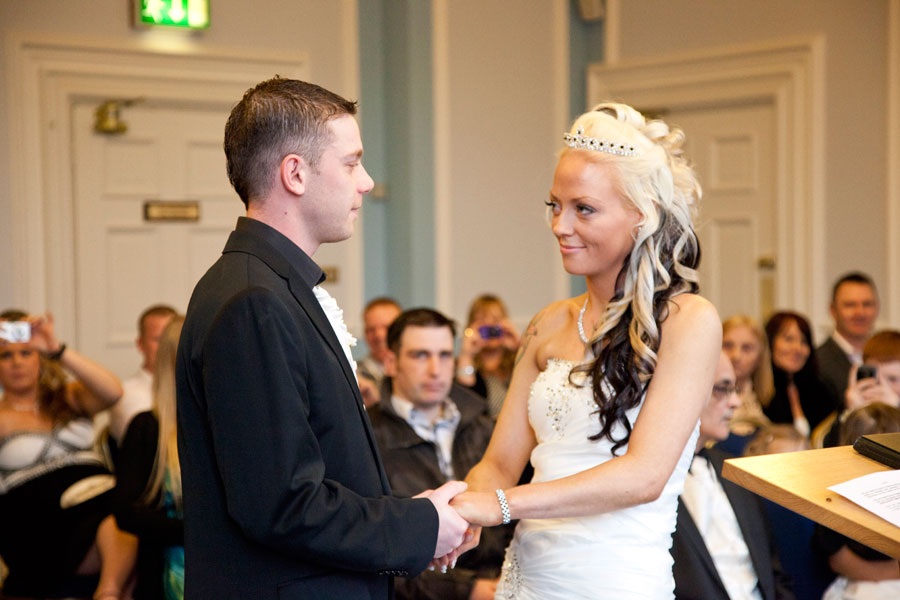 couple getting married at register office